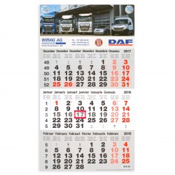 3-Monatskalender Kopfteil bedruckt mit Ihrem Logo/Bild 