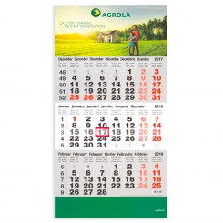 3-Monatskalender Kopf- und Fussteil bedruckt 
