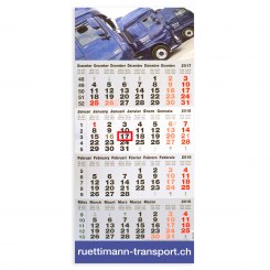 4-Monatskalender Kopf und Fussteil bedruckt 