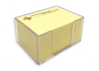8 Stück Namenshaftnotizen in Box, 1-farbig schwarz bedruckt 