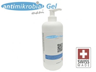 1 Liter GEL Händedesinfektionsmittel Antimikrobial "mani GEL" mit Pumpaufsatz BAG zertifiziert 