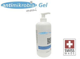 0.5 Liter GEL Händedesinfektionsmittel Antimikrobial "mani GEL" mit Pumpaufsatz BAG zertifiziert 