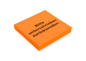 Hafti orange "bitte unterschrieben zurücksenden" 