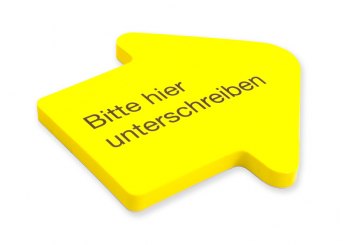 Hafti Pfeil gelb "Bitte hier unterschreiben" 