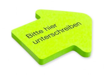 Hafti Pfeil grün "Bitte hier unterschreiben" 