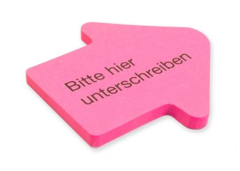 Hafti Pfeil pink "Bitte hier unterschreiben" 