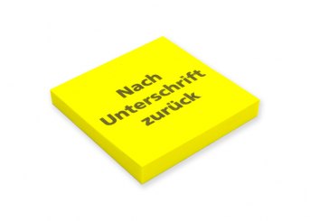 Hafti gelb "Nach Unterschrift zurück" 
