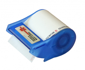 Abroller blau, Haftnotizrolle bis 4-farbig bedruckt 