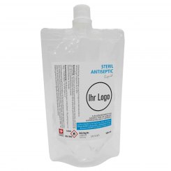 100ml Refill Steril Antiseptic liquid Flächendesinfektion mit Ihrem Aufdruck 