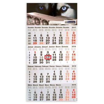 4-Monatskalender Kopfteil bedruckt 
