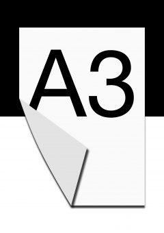 A3 Ausdruck 2-Seitig, schwarz, 80g 