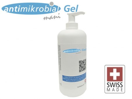 1 Liter GEL Händedesinfektionsmittel Antimikrobial "mani GEL" mit Pumpaufsatz BAG zertifiziert 