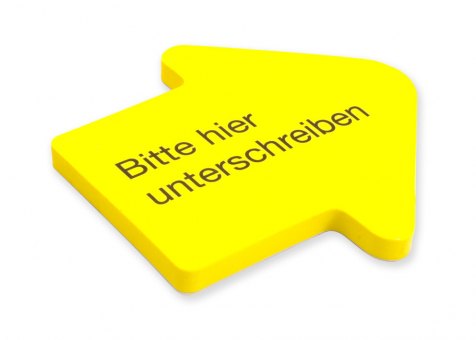 Hafti Pfeil gelb "Bitte hier unterschreiben" 