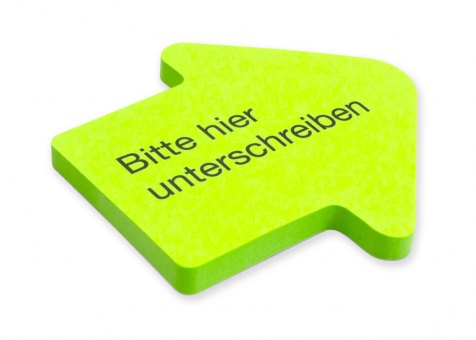 Hafti Pfeil grün "Bitte hier unterschreiben" 