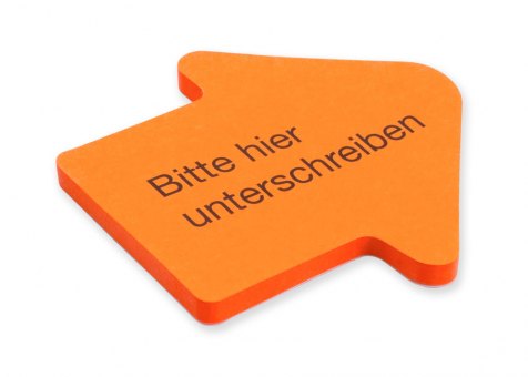 Hafti Pfeil orange "Bitte hier unterschreiben" 