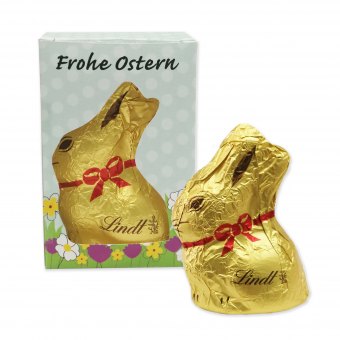 Lindt Osteredition Goldhase in bedruckter Schachtel 