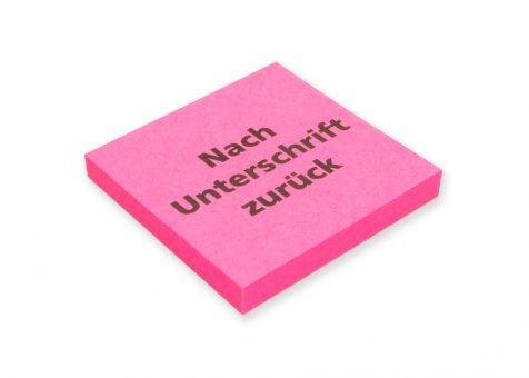 Hafti pink "Nach Unterschrift zurück" 